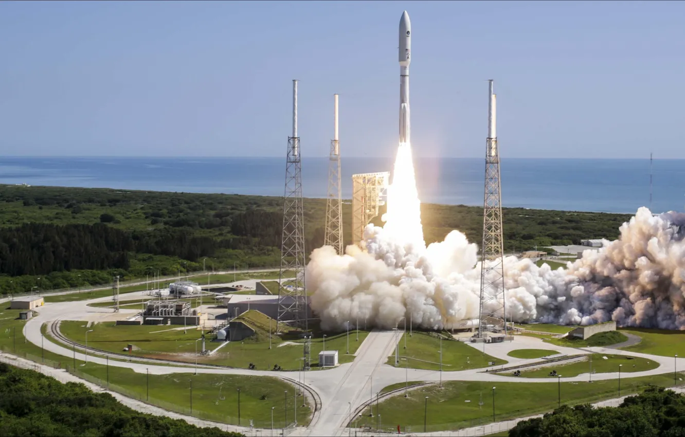 Photo wallpaper space, NASA, Atlas, start, Canaveral