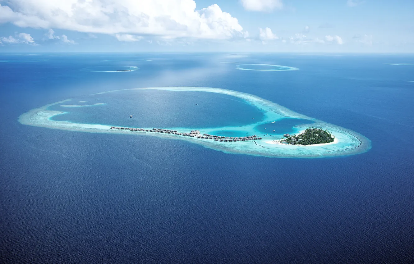 Photo wallpaper the ocean, island, The Maldives, resort