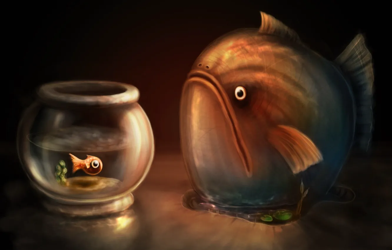Photo wallpaper figure, aquarium, fish