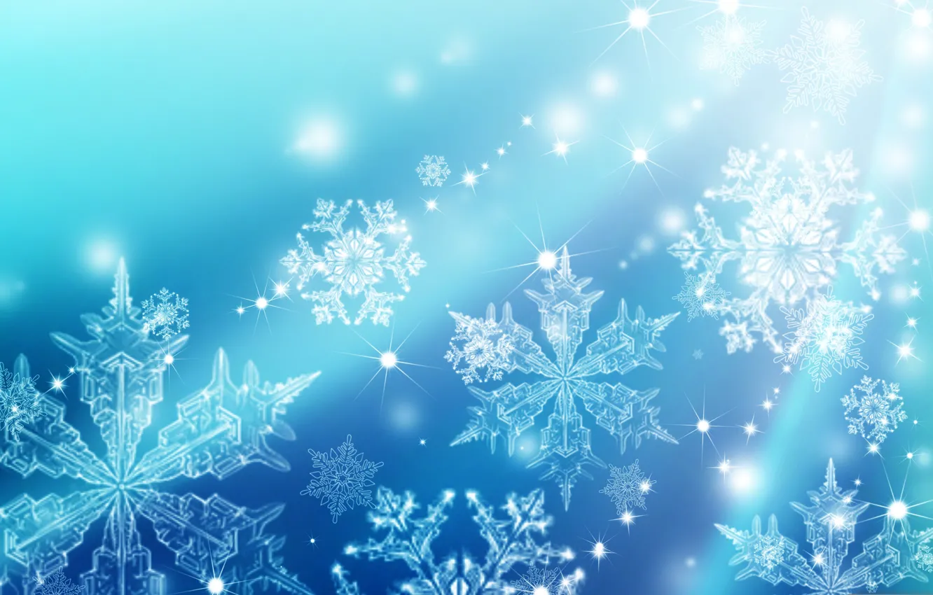 Photo wallpaper winter, snowflakes, background, texture