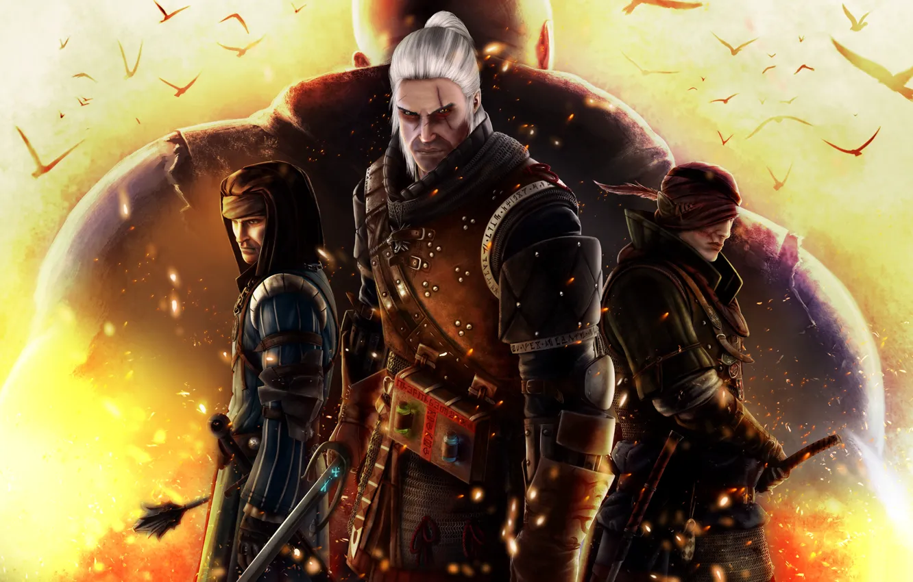Photo wallpaper sword, The Witcher 2: Assassins of Kings, elf, CD Projekt RED, Andrzej Sapkowski, Geralt of …