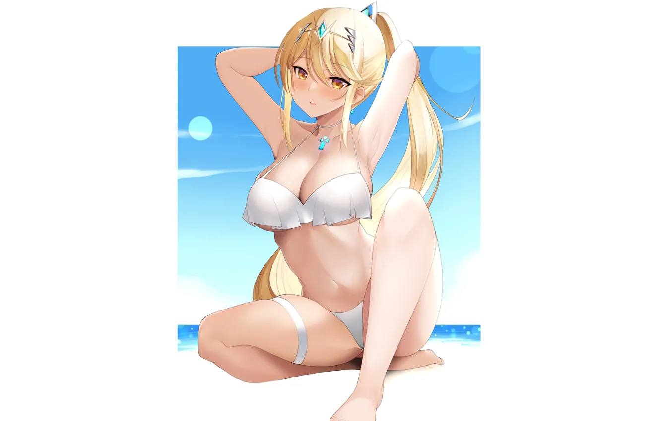 Photo wallpaper girl, hot, sexy, boobs, sexy girl, anime, pretty, babe