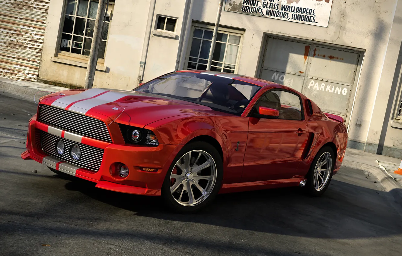 Photo wallpaper red, tuning, Mustang Custom