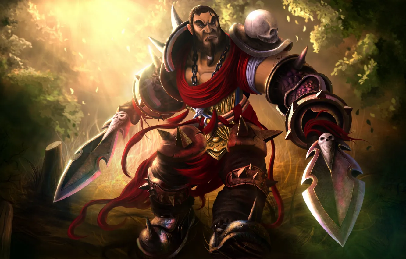 Photo wallpaper forest, skull, sword, warrior, fable, Fable Anniversary, Twin blade