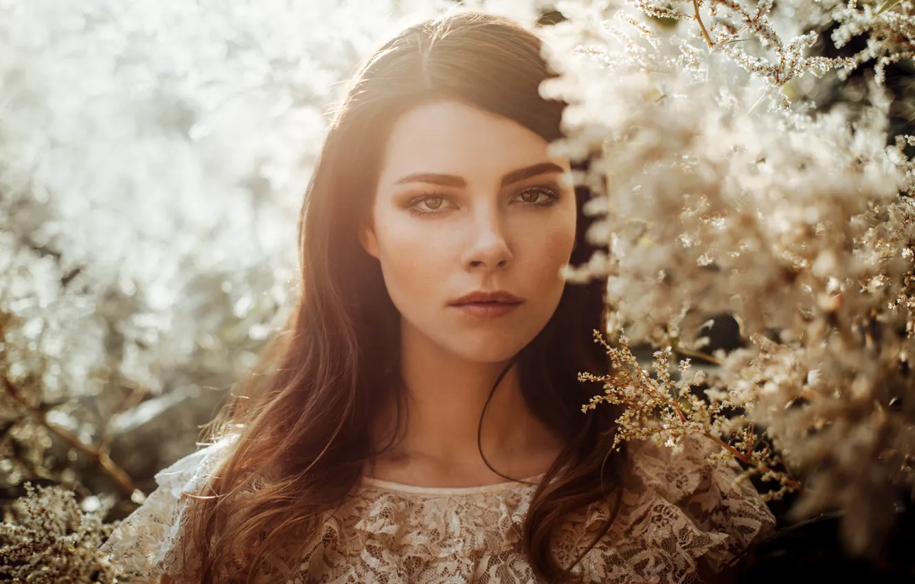 Photo wallpaper summer, look, face, background, hair, beauty