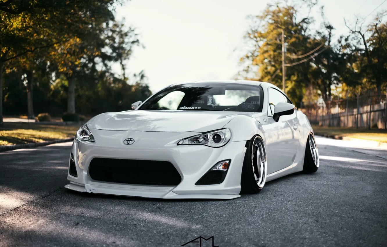 Photo wallpaper tuning, low, white, stance, Scion, GT86, Dapper, FR-S