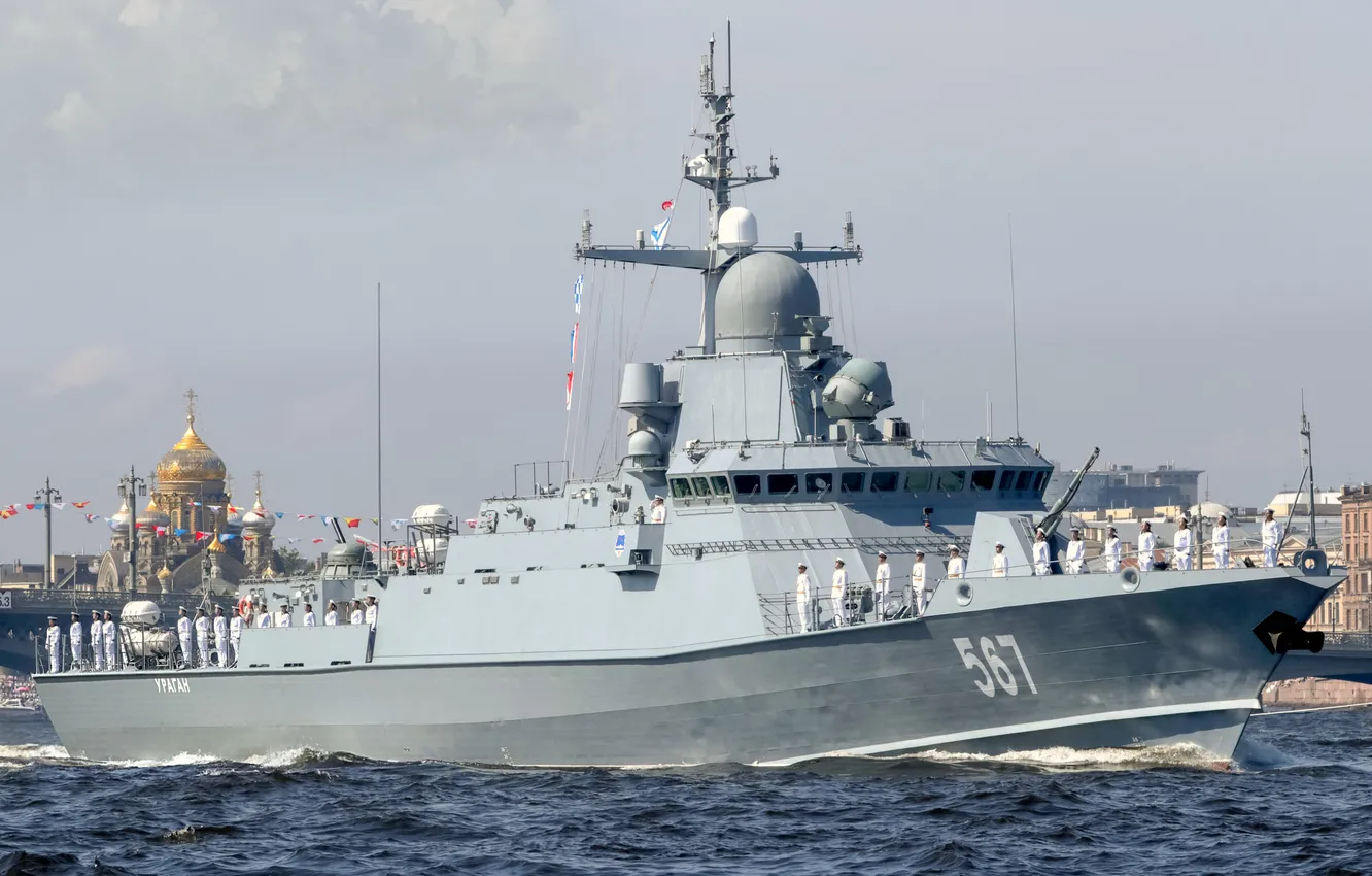 Photo wallpaper hurricane, parade, small missile ship