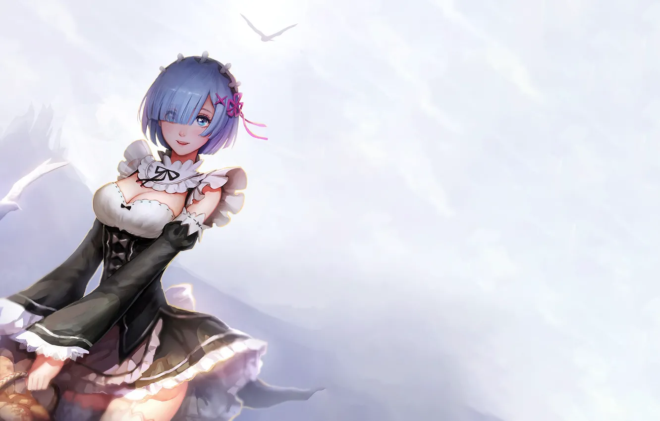 Wallpaper anime, art, rem, re zero kara hajime chip isek or seikatsu