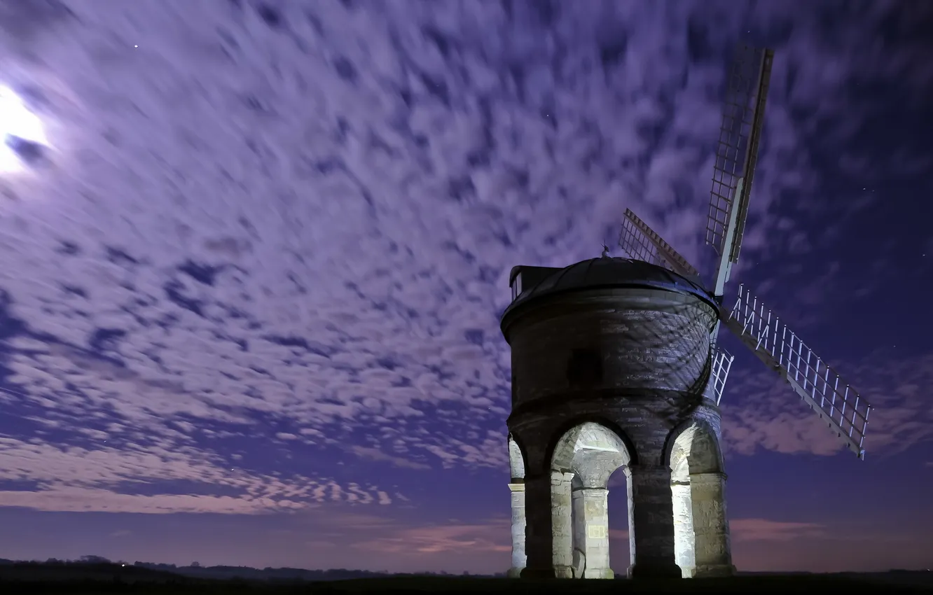 Photo wallpaper the sky, night, mill