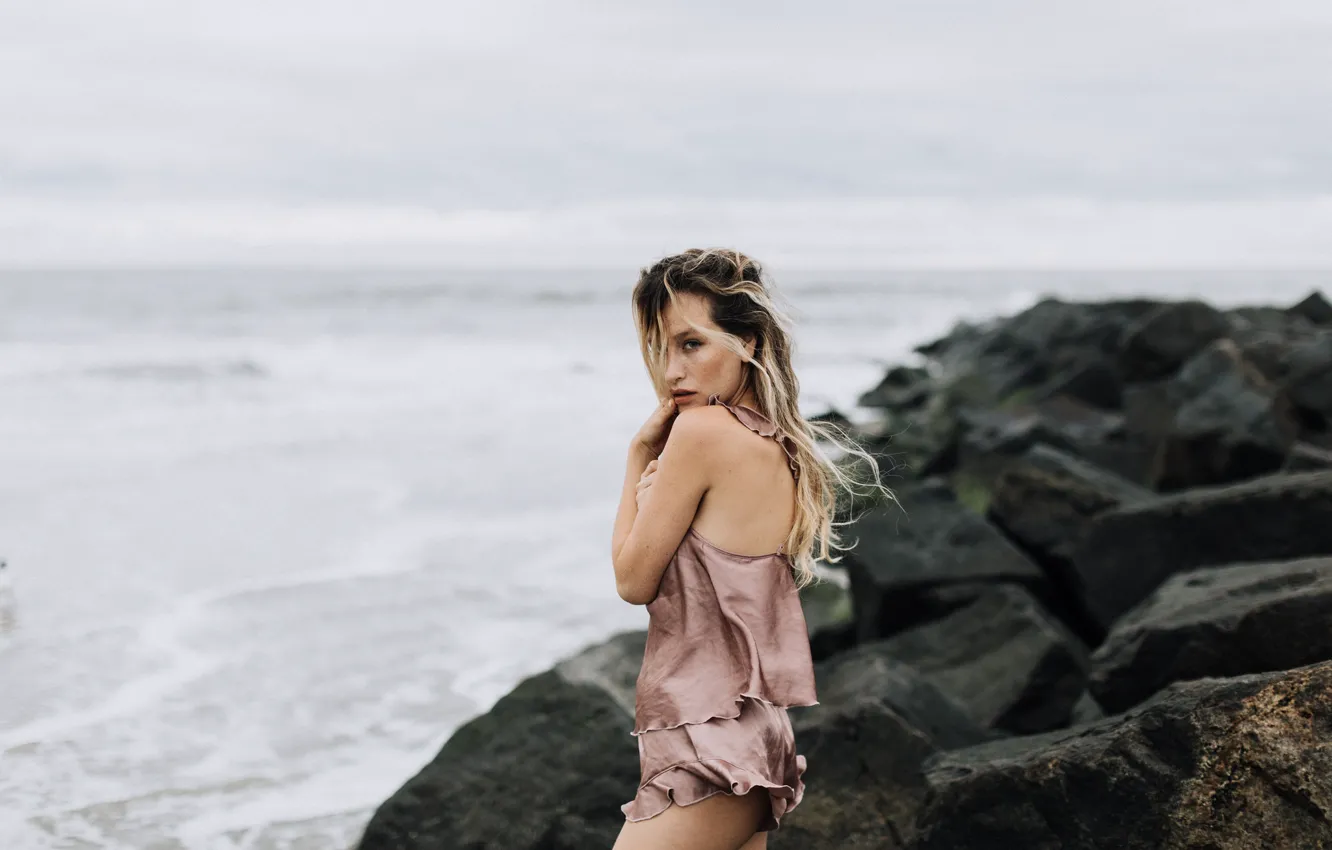 Photo wallpaper the wind, blonde, Emily