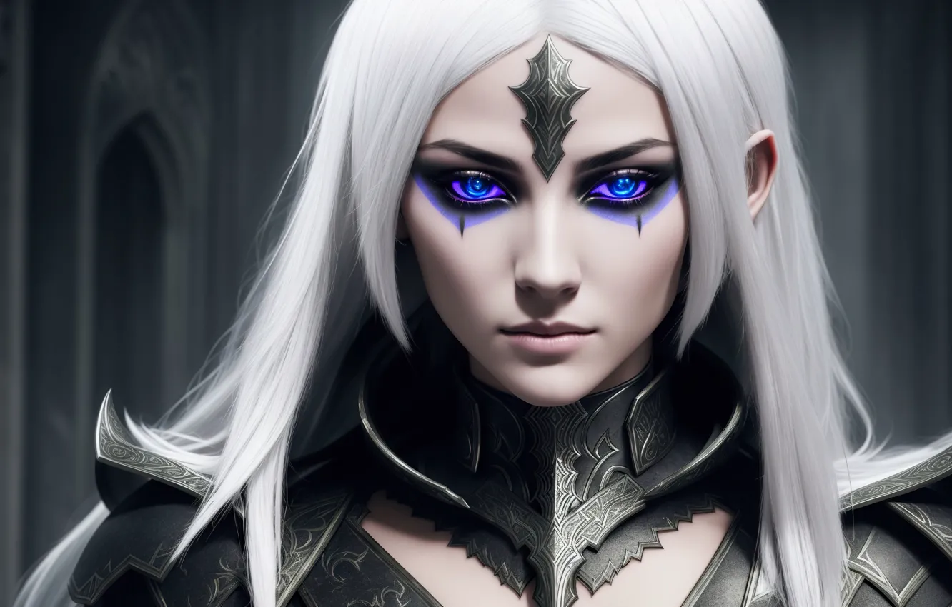 Photo wallpaper girl, fantasy, armor, art, mage, Stable Diffusion, Neuronet, AI Art