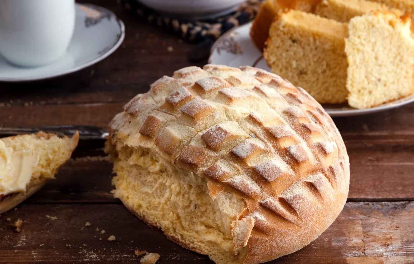 Photo wallpaper bread, dishes, still life
