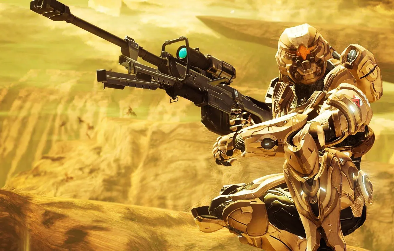 Photo wallpaper fiction, gold, AVP, space soldier, soldiers with weapons
