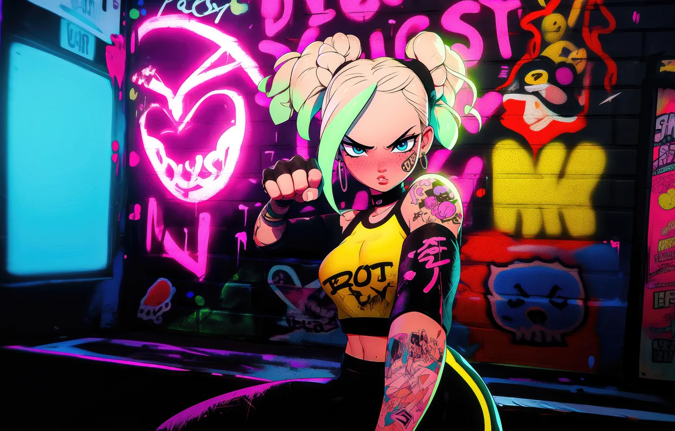 Photo wallpaper girl, anime, Niji