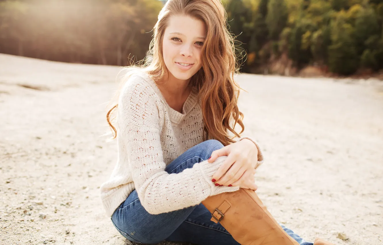 Photo wallpaper forest, look, girl, mood, TAELOR