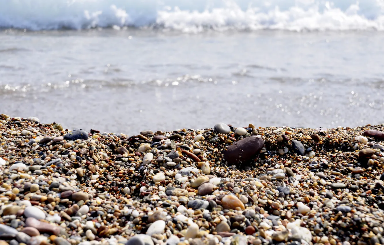 Photo wallpaper sea, beach, stones