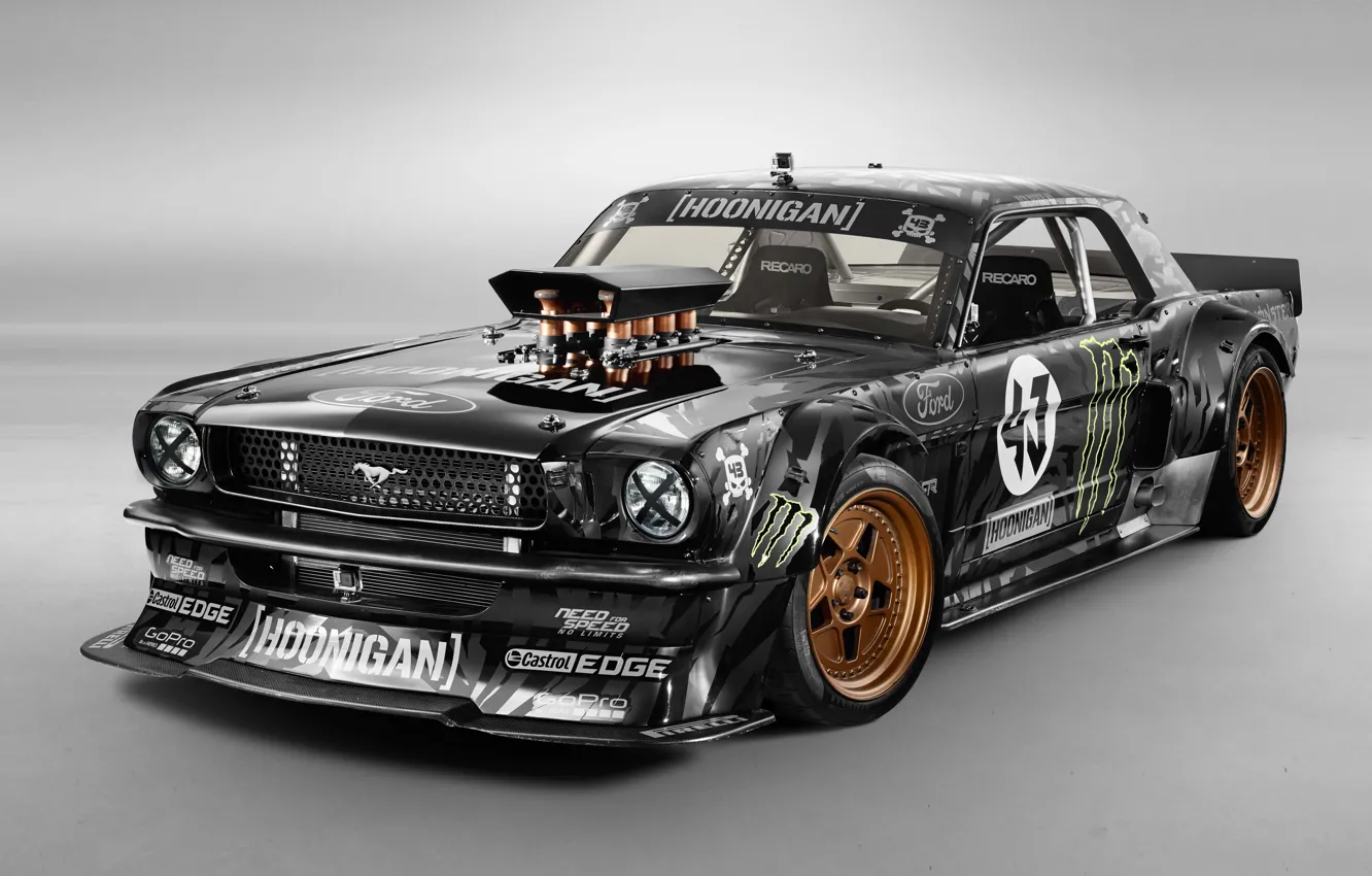 Photo wallpaper Mustang, Ford, Front, 1965, RTR, Block, Ken, Gymkhana