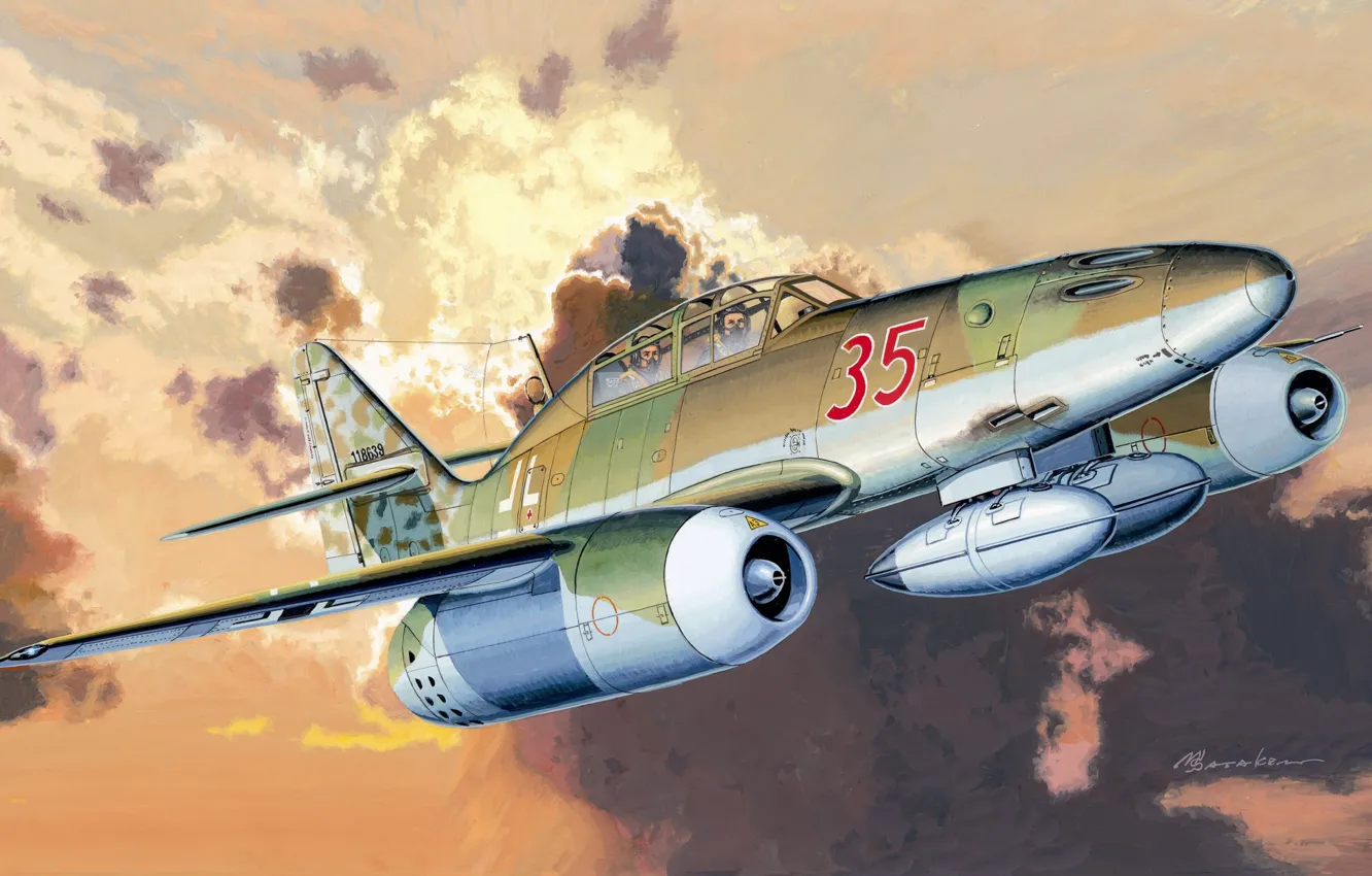 Photo wallpaper training, Germany, Messerschmitt, Me 262