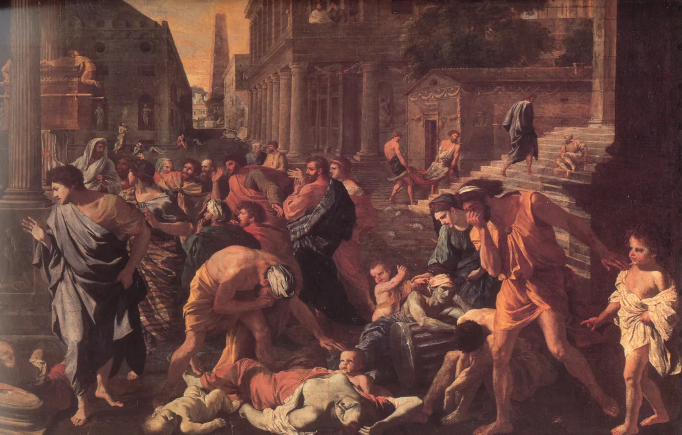 Photo wallpaper Nicolas Poussin, Classicism, The plague in Ashdod, The Plague Of Ashdod