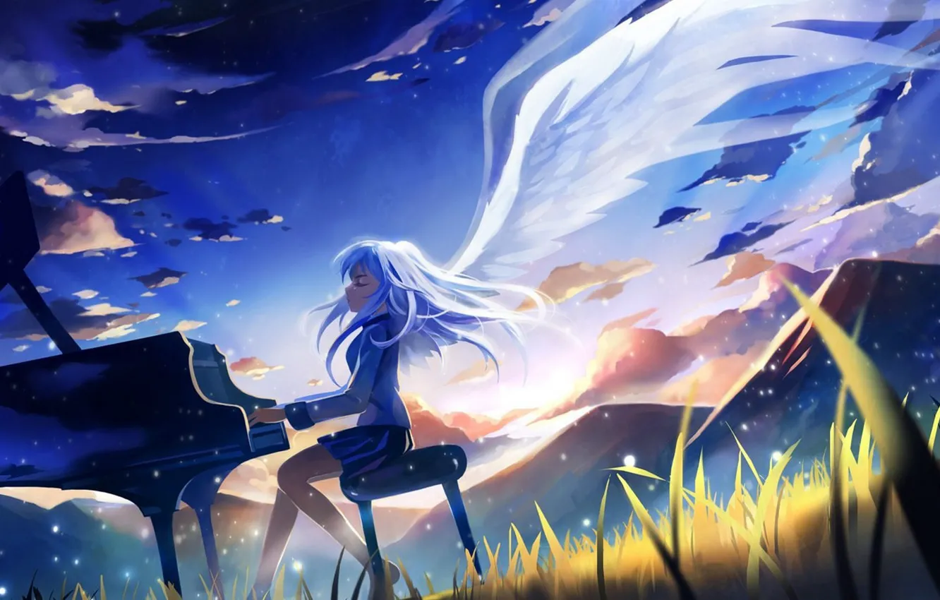 Photo wallpaper anime, angel beats!, angel beats, kanade tachibana