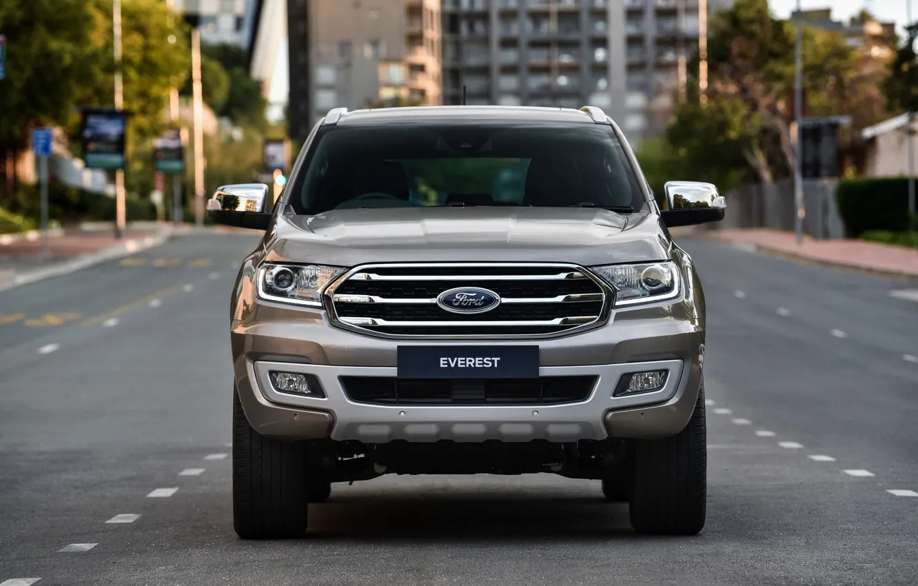 Photo wallpaper street, Ford, front view, Everest, Limited, 4WD, 2019