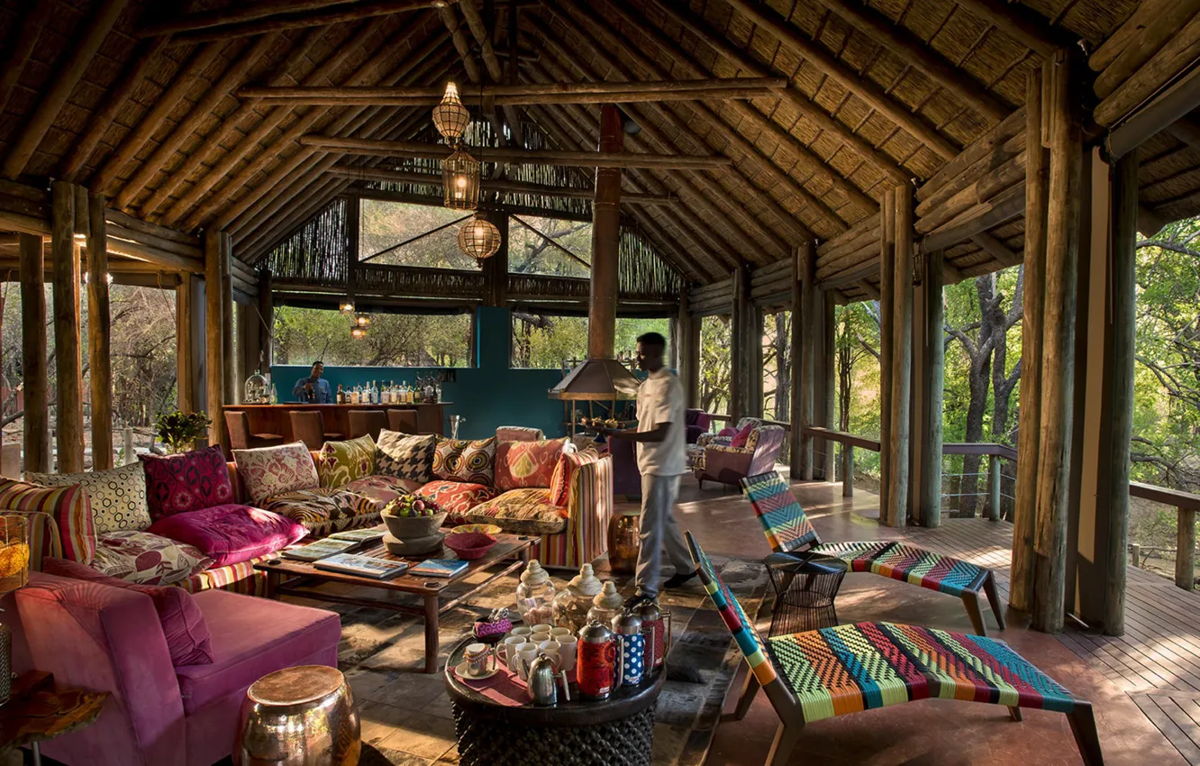 Photo wallpaper interior, bar, South Africa, South Africa, lounge zone, North West Province, Area, Safari Lodge Zhasi