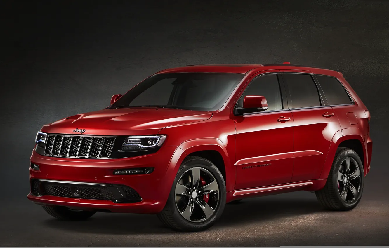 Photo wallpaper red, jeep, car, Jeep Grand Cherokee