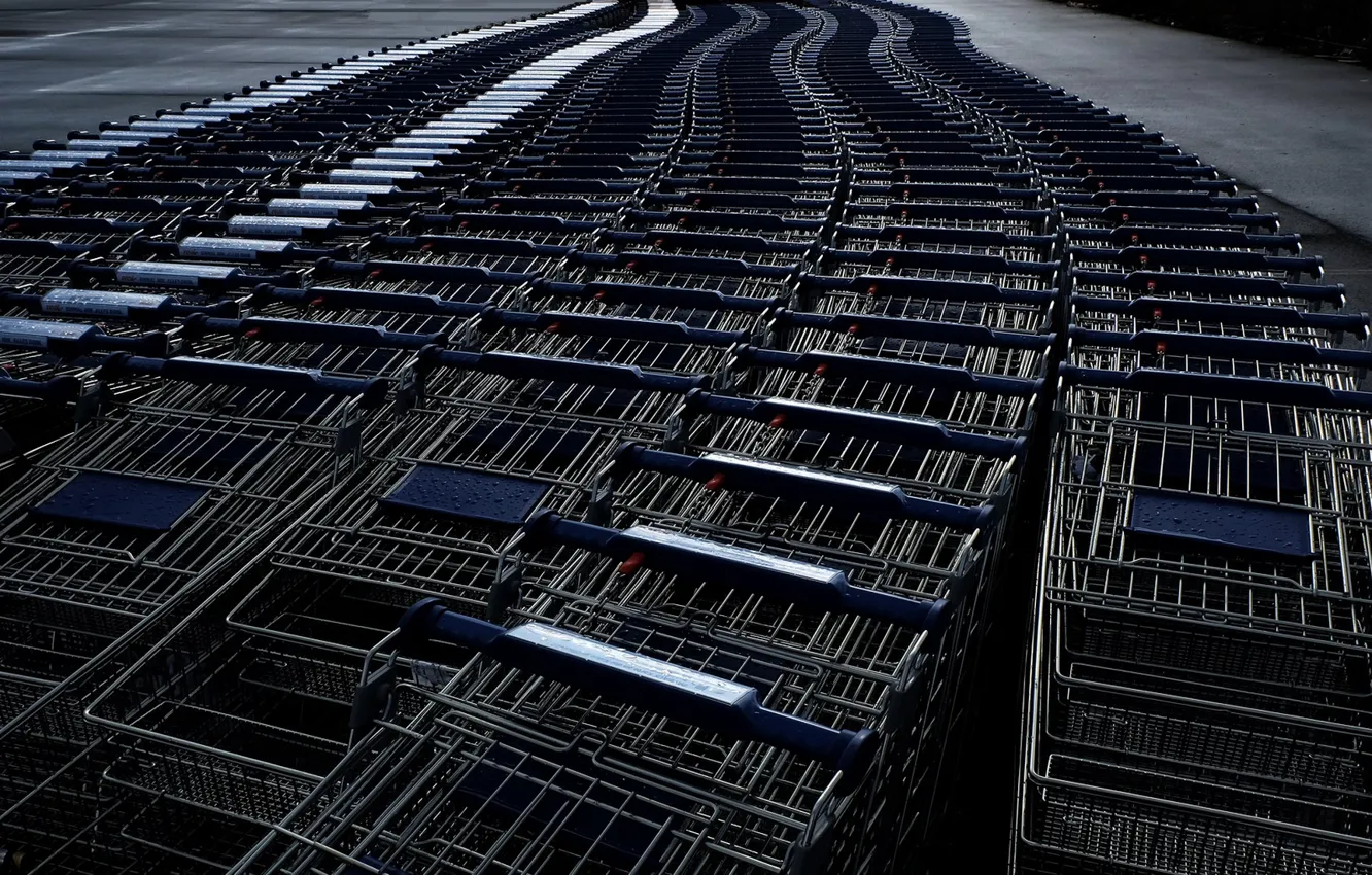 Photo wallpaper the city, stroller, shop