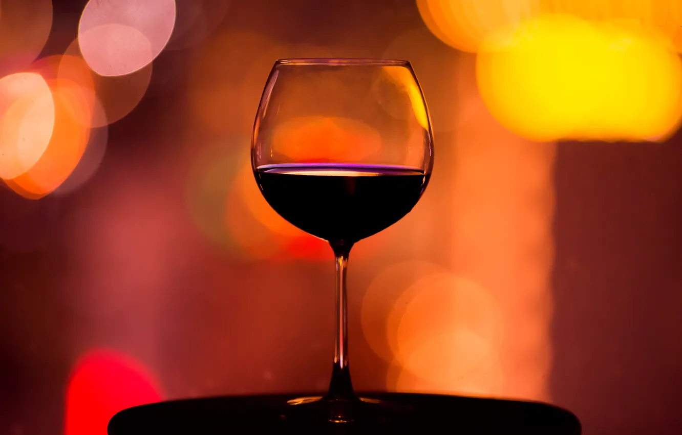 Photo wallpaper light, glass, night, wine, silhouette, alcohol