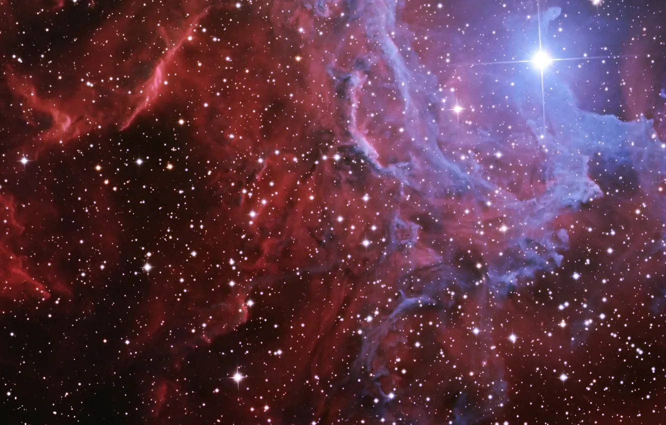 Photo wallpaper space, nebula, flame, star, IC 405, the blazing star, Flamming nebula
