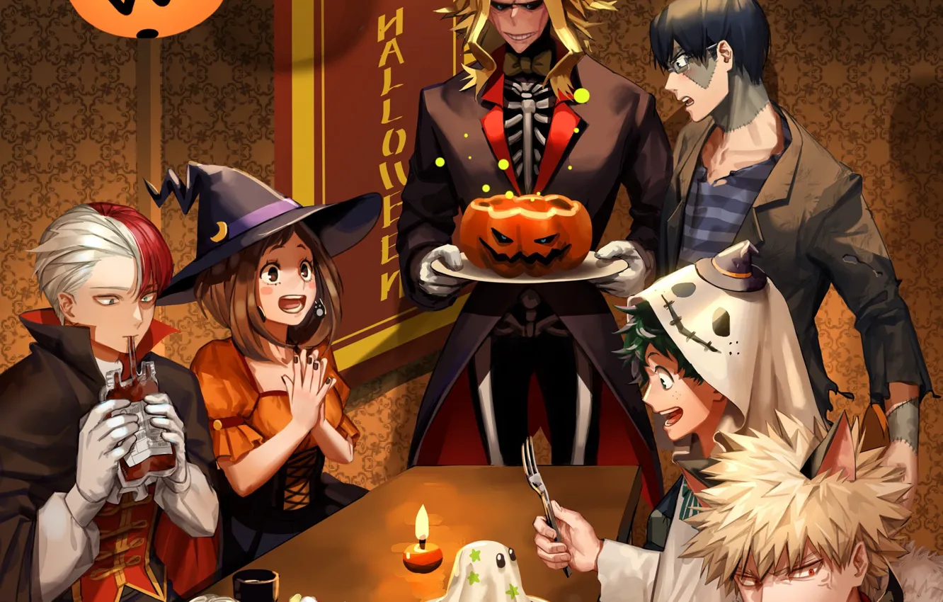 Photo wallpaper costume, Halloween, feast, Boku no Hero Academy, My hero Academy, My Hero Academia