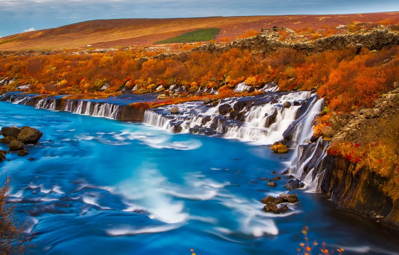 Photo wallpaper nature, autumn, lake, Geysers