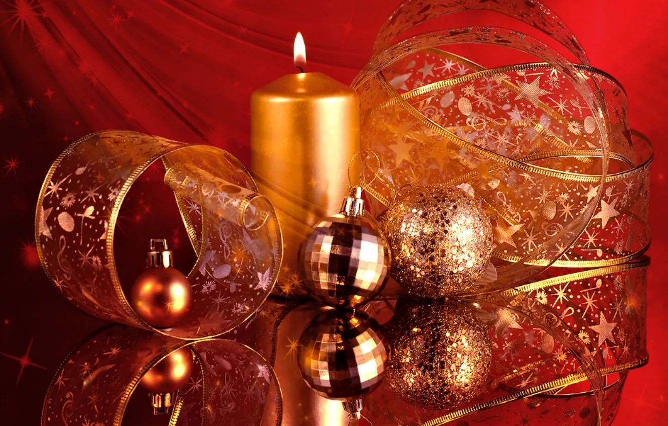 Photo wallpaper balls, decoration, holiday, new year, Christmas, Christmas, New Year