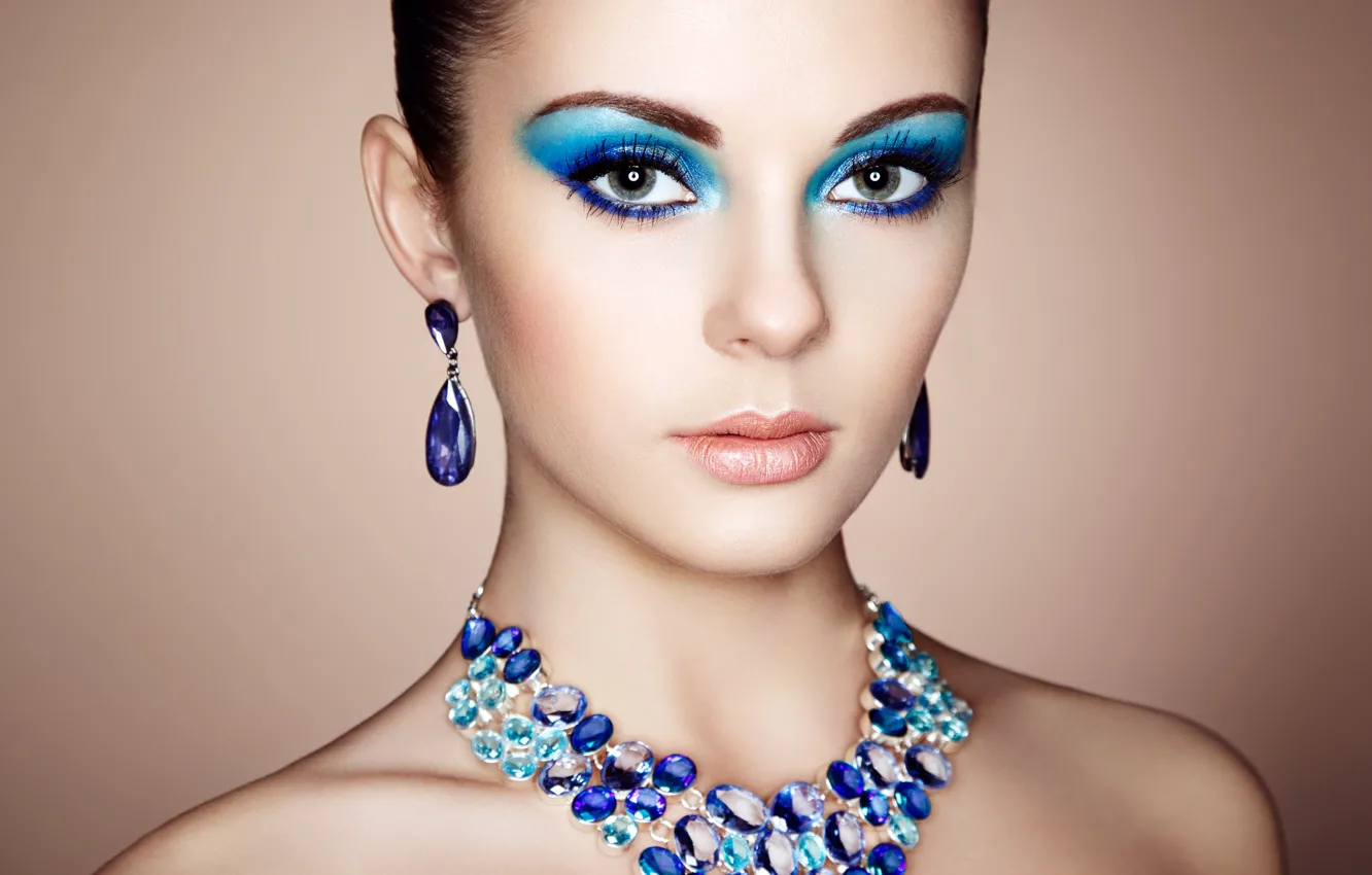 Photo wallpaper look, girl, decoration, style, photo, portrait, earrings, makeup