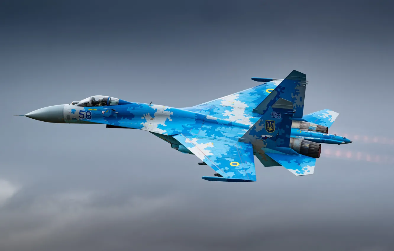 Photo wallpaper flight, fighter, multipurpose, Flanker, Su-27