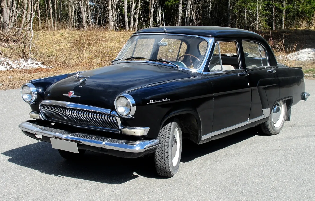 Photo wallpaper forest, background, the front, Volga, GAS, 1962, Volga, 21L