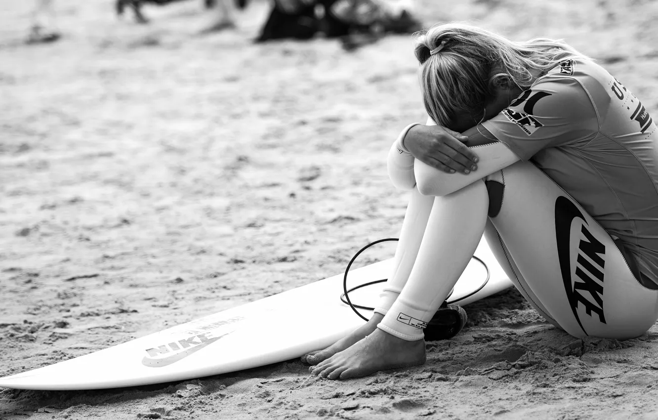 Photo wallpaper beach, girl, Girl, surfing, beach, the excitement, surfing, experience