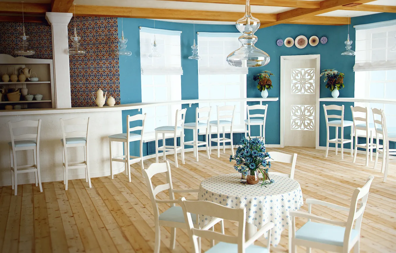 Photo wallpaper design, style, comfort, interior, cafes