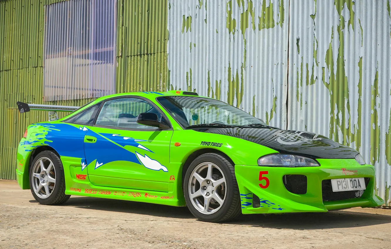 Photo wallpaper car, auto, green, super, the fast and the furious, Mitsubishi Eclipse