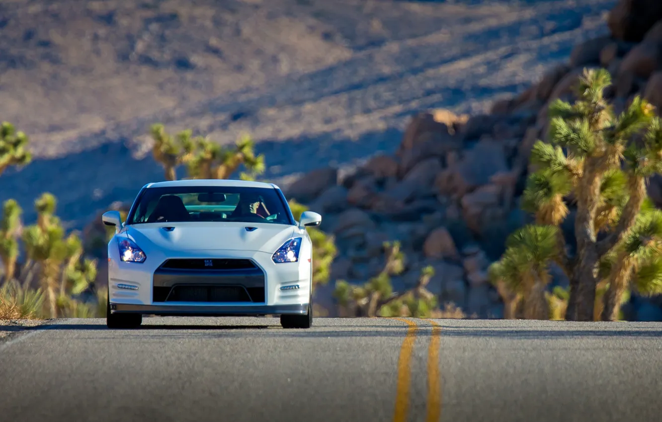 Photo wallpaper car, Nissan, GT-R, front, R35, Nissan GT-R Black Edition