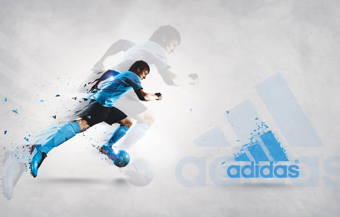Photo wallpaper football, the ball, speed, running, Adidas, emblem, Adidas