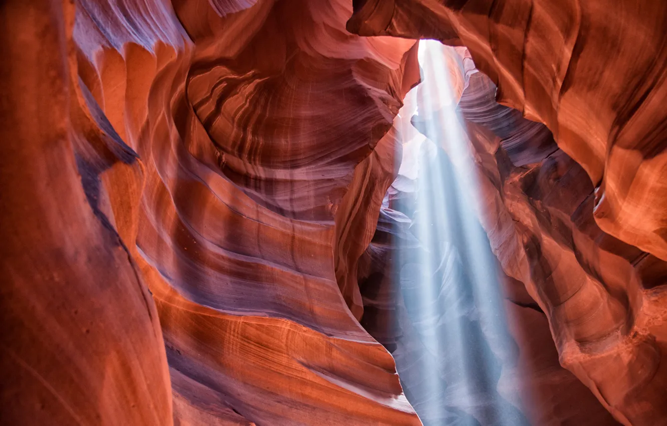 Photo wallpaper rays, light, canyon, AZ, USA, Аrizona, antelope