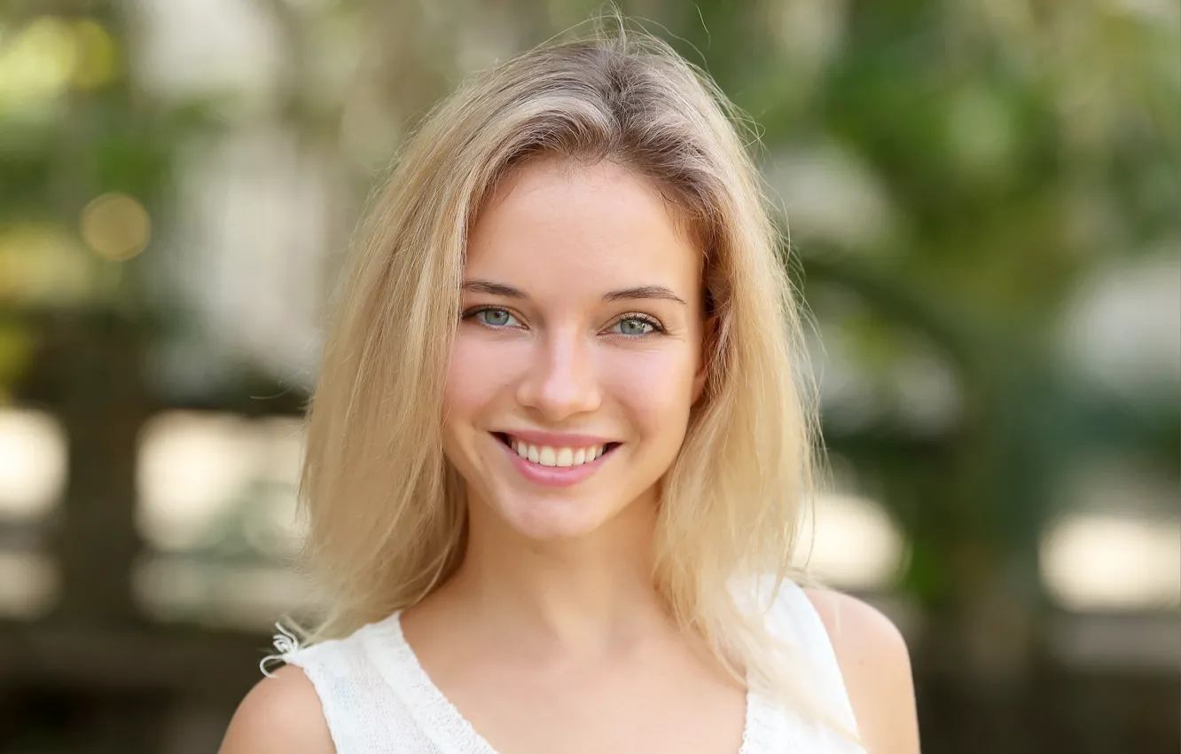 Photo wallpaper smile, model, blonde, portrait, Danica Jewels