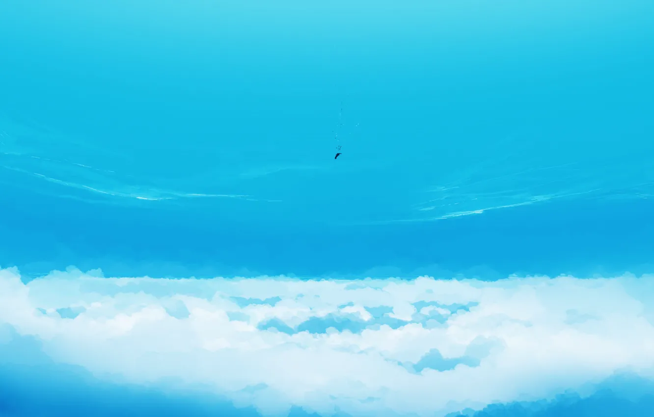 Photo wallpaper the sky, fiction, girl, falls