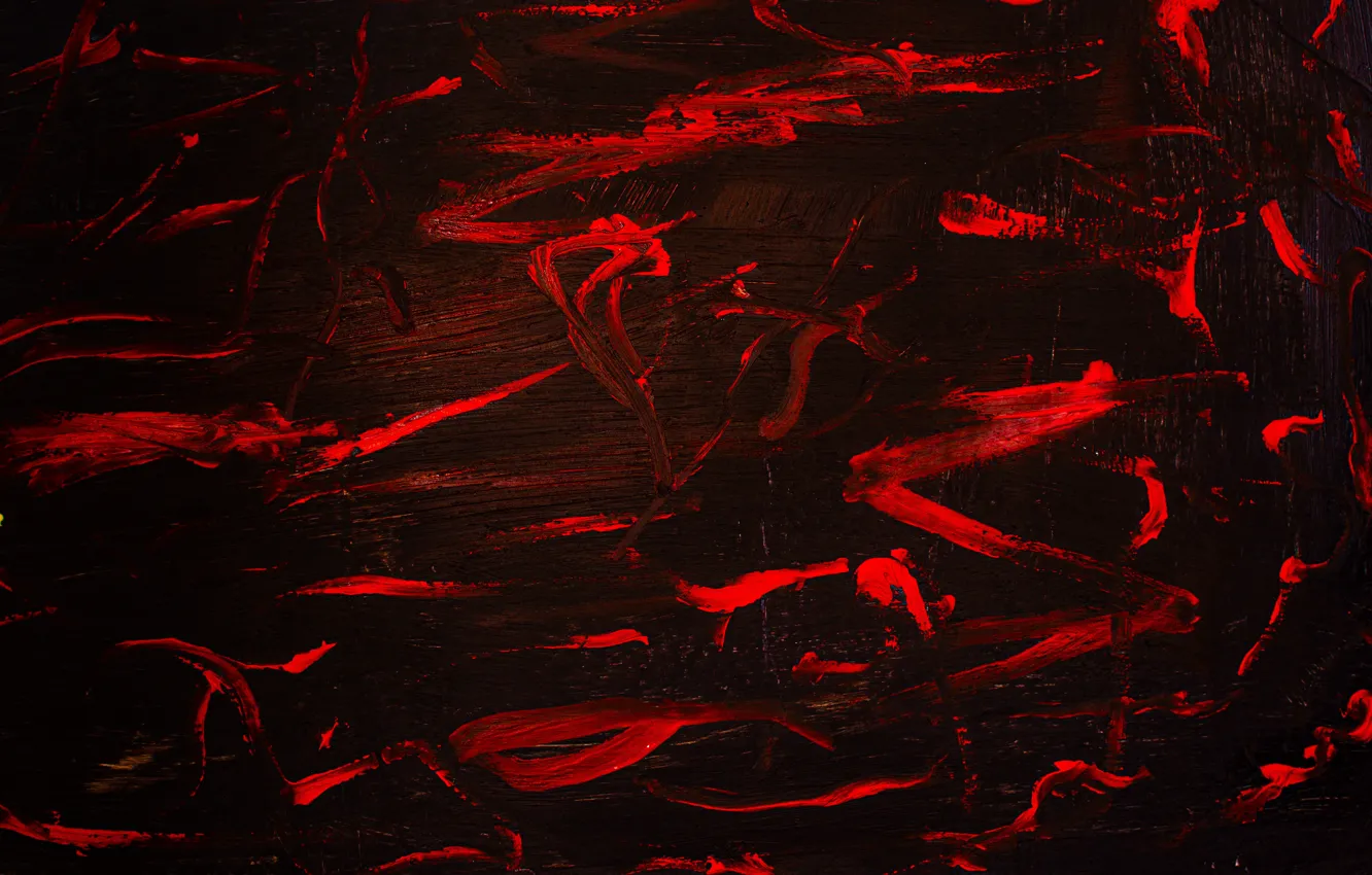 Photo wallpaper background, paint, texture, brush strokes, stains paint, red - black, streaks of red paint, black …
