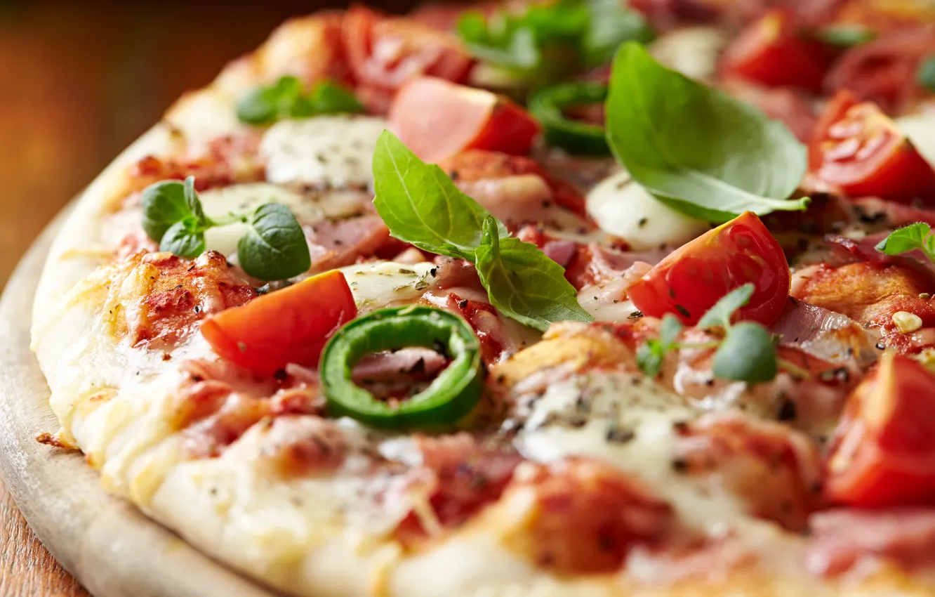 Photo wallpaper pizza, vegetables, ingredients