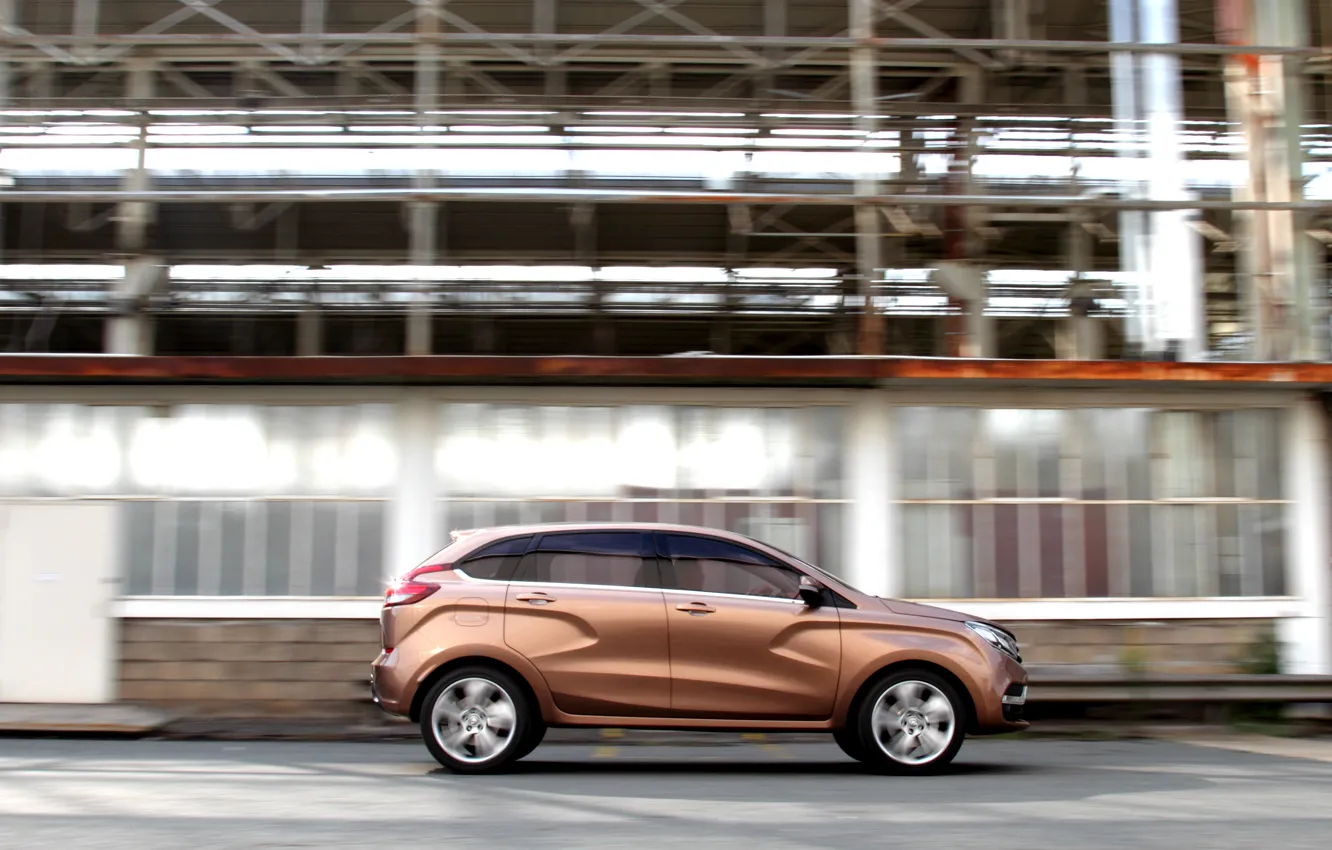 Photo wallpaper the concept, X-Ray, car, Golden, Lada, Lada, crossover, rengen