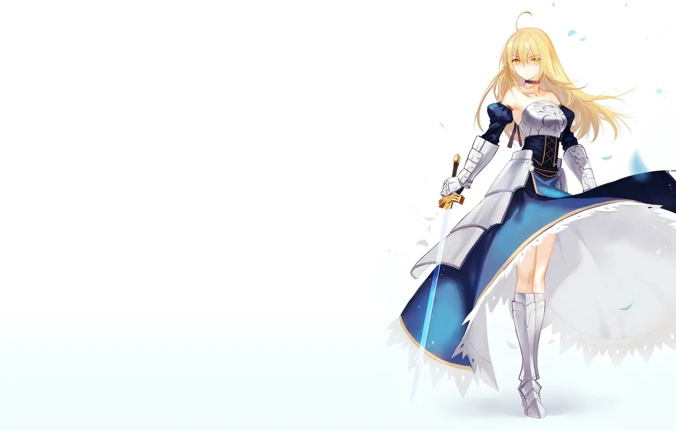 Photo wallpaper look, girl, sword, armor, the saber, Fate stay night, Fate / Stay Night