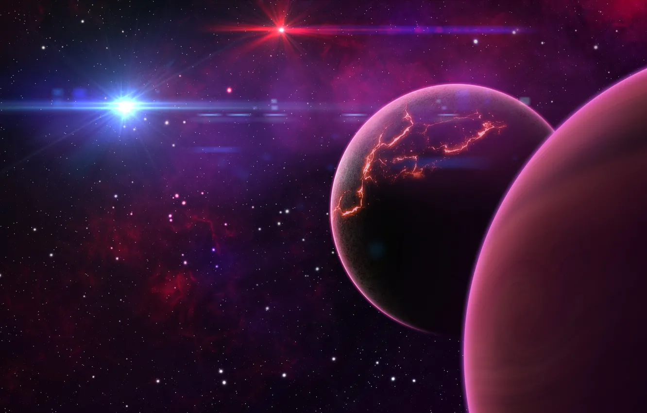 Photo wallpaper space, stars, planet, space, planet