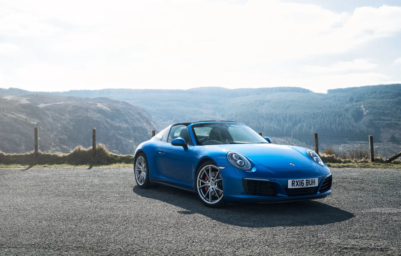 Photo wallpaper 911, Porsche, Porsche, blue, Targa, Targa